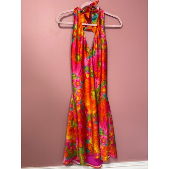 NEW Show Me Your Mumu Jasmine Tie Mini Dress Miss Malibu Multi Size Large - Picture 3 of 6